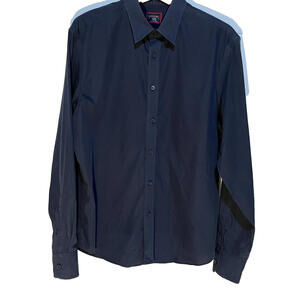Untuckit Brand Shirt Size L Navy Blue  *NOTE in description